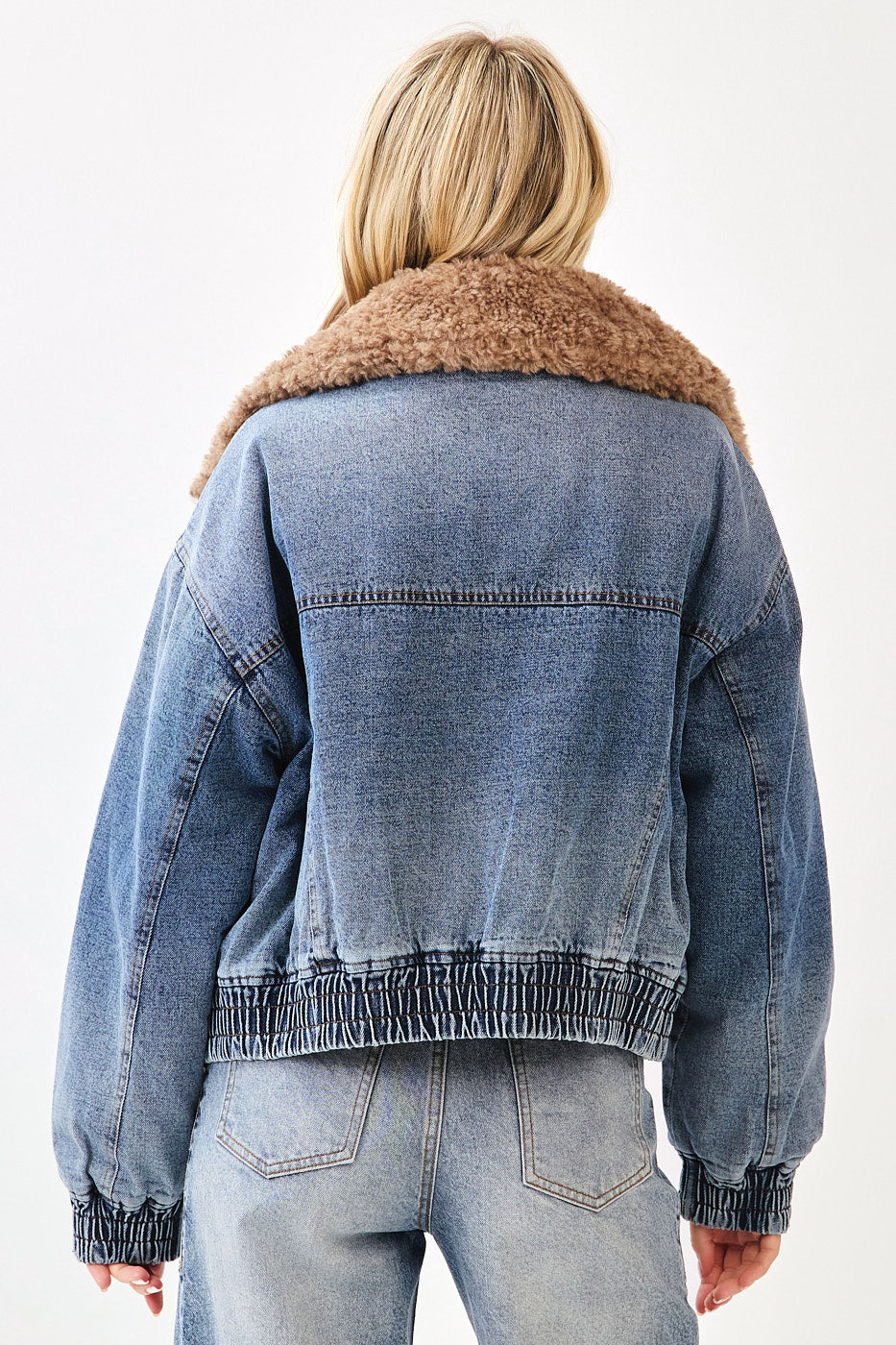 Aspen Faux Fur Denim Bomber Jacket– Sourgrass Clothing Co.