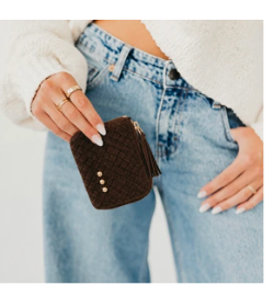 Pretty Simple Suede Paris Card Wallet